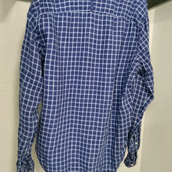 Men's Banana Republic Linen Plaid Shirt size L - Picture 11 of 13